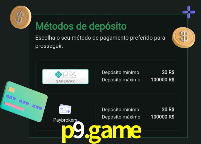 O cassino p9.game oferece uma grande variedade de métodos de pagamento
